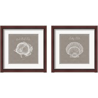 Framed 'Underwater Life Greige 2 Piece Framed Art Print Set' border=