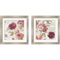 Framed 'French Roses 2 Piece Framed Art Print Set' border=