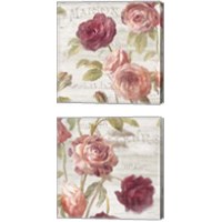 Framed 'French Roses 2 Piece Canvas Print Set' border=