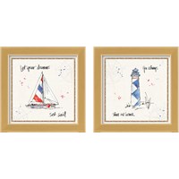 Framed 'Coastal Buoys 2 Piece Framed Art Print Set' border=