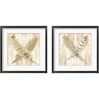 Framed 'Feathers Crossed 2 Piece Framed Art Print Set' border=