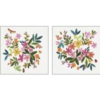 Framed 'Folky Flowers 2 Piece Art Print Set' border=