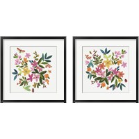 Framed 'Folky Flowers 2 Piece Framed Art Print Set' border=