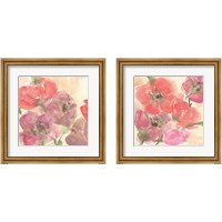 Framed 'Coral Blooms 2 Piece Framed Art Print Set' border=