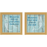 Framed 'Mermaid Saying 2 Piece Framed Art Print Set' border=