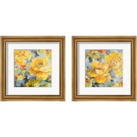 Framed 'Modern Peonies 2 Piece Framed Art Print Set' border=