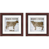 Framed 'Fresh Milk 2 Piece Framed Art Print Set' border=