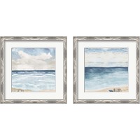 Framed 'Evening Coast View 2 Piece Framed Art Print Set' border=