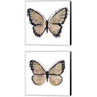 Framed 'Flutter Gold 2 Piece Canvas Print Set' border=