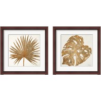 Framed 'Golden Leaf Palm 2 Piece Framed Art Print Set' border=