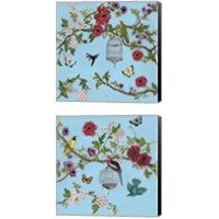 Framed 'Bird Song Chinoiserie 2 Piece Canvas Print Set' border=