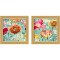 Framed 'Poppies in Bloom  2 Piece Framed Art Print Set' border=
