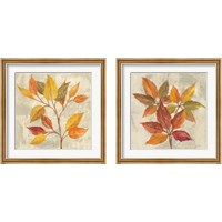 Framed 'November Leaves 2 Piece Framed Art Print Set' border=