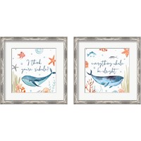 Framed 'Whale Tale 2 Piece Framed Art Print Set' border=