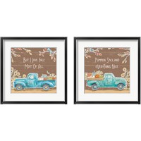 Framed 'Fall Market on Walnut 2 Piece Framed Art Print Set' border=