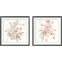 Framed 'Cottage Roses  2 Piece Framed Art Print Set' border=