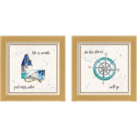 Framed 'Coastal Buoys 2 Piece Framed Art Print Set' border=