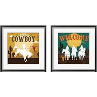 Framed 'Cattle Drive 2 Piece Framed Art Print Set' border=