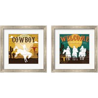 Framed 'Cattle Drive 2 Piece Framed Art Print Set' border=