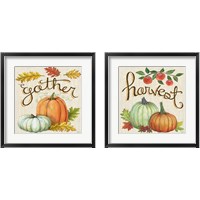 Framed 'Autumn Harvest Linen 2 Piece Framed Art Print Set' border=