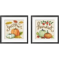 Framed 'Autumn Harvest Linen 2 Piece Framed Art Print Set' border=