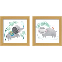 Framed 'Safari Cuties  2 Piece Framed Art Print Set' border=