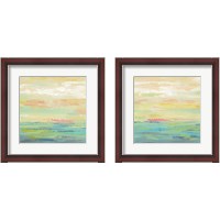 Framed 'Pink Clouds  2 Piece Framed Art Print Set' border=