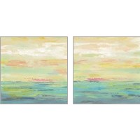 Framed 'Pink Clouds  2 Piece Art Print Set' border=