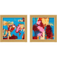 Framed 'Folded Sunset 2 Piece Framed Art Print Set' border=