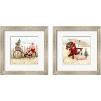 Framed 'Christmas Coast 2 Piece Framed Art Print Set' border=