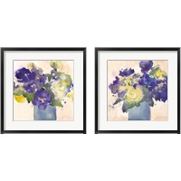 Framed 'Floral Beauties 2 Piece Framed Art Print Set' border=