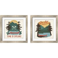 Framed 'Vintage Lake 2 Piece Framed Art Print Set' border=