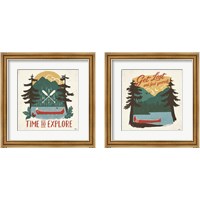 Framed 'Vintage Lake 2 Piece Framed Art Print Set' border=