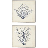 Framed 'Coral Trio in Indigo 2 Piece Canvas Print Set' border=