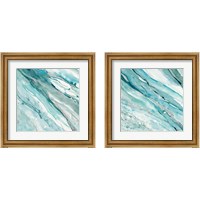 Framed 'Silver Springs Blue Green 2 Piece Framed Art Print Set' border=