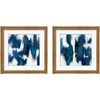 Framed 'Blue Texture 2 Piece Framed Art Print Set' border=