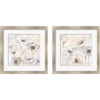 Framed 'Gray Poppy Garden 2 Piece Framed Art Print Set' border=