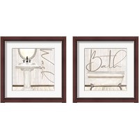 Framed 'Rustic Bathroom 2 Piece Framed Art Print Set' border=