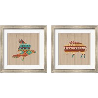 Framed 'Southwestern Vibes on Walnut 2 Piece Framed Art Print Set' border=