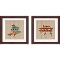 Framed 'Southwestern Vibes on Walnut 2 Piece Framed Art Print Set' border=