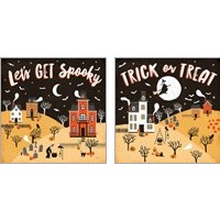 Framed 'Spooky Village 2 Piece Art Print Set' border=