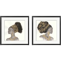Framed 'Headdress Beauty 2 Piece Framed Art Print Set' border=