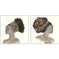 Framed 'Headdress Beauty 2 Piece Art Print Set' border=