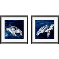 Framed 'Swim Along 2 Piece Framed Art Print Set' border=