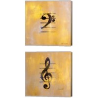 Framed 'Musical Notes 2 Piece Canvas Print Set' border=