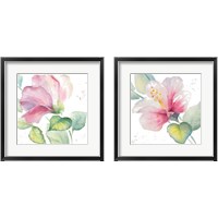 Framed 'Fragrant Hibiscus 2 Piece Framed Art Print Set' border=