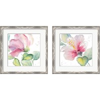 Framed 'Fragrant Hibiscus 2 Piece Framed Art Print Set' border=