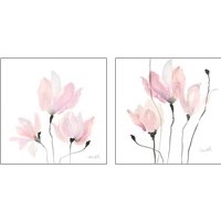 Framed 'Pastel Floral Sway 2 Piece Art Print Set' border=