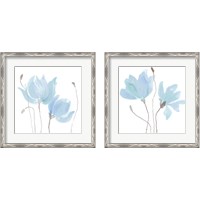 Framed 'Floral Sway Blue 2 Piece Framed Art Print Set' border=