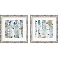 Framed 'Blue Upon the Hill Square 2 Piece Framed Art Print Set' border=